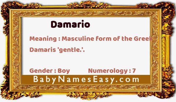 Damario name meaning