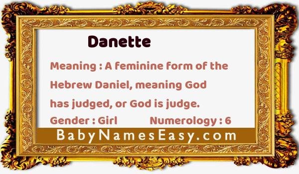 Danette name meaning