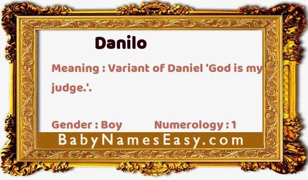 Danilo name meaning