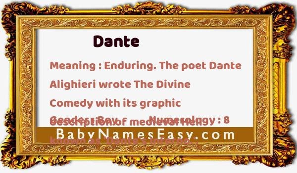 Dante name meaning