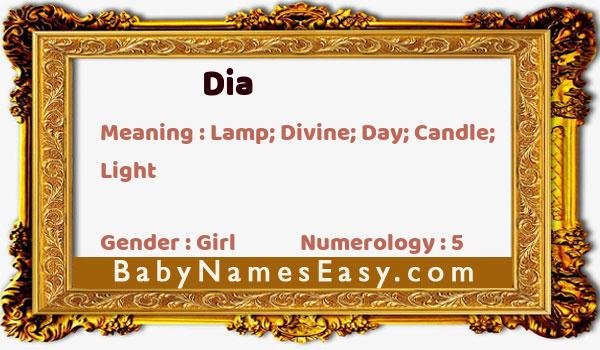 Dia name meaning