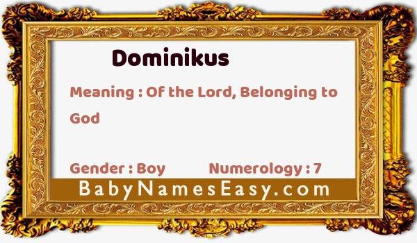 Dominikus name meaning