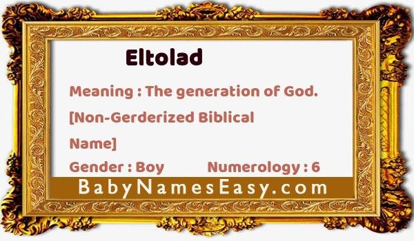 Eltolad name meaning