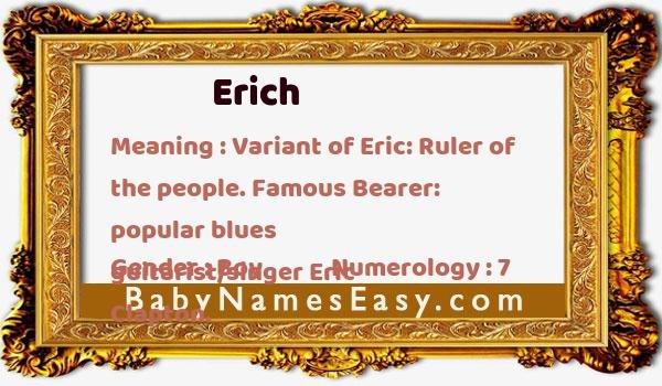 Erich name meaning