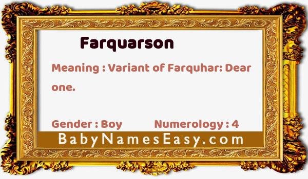 Farquarson name meaning