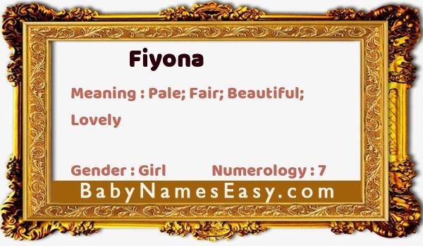 Fiyona name meaning