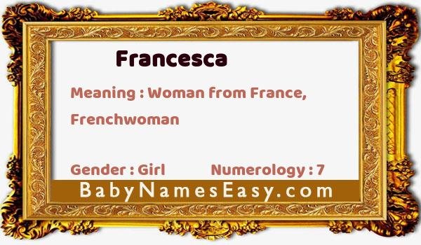 Francesca name meaning