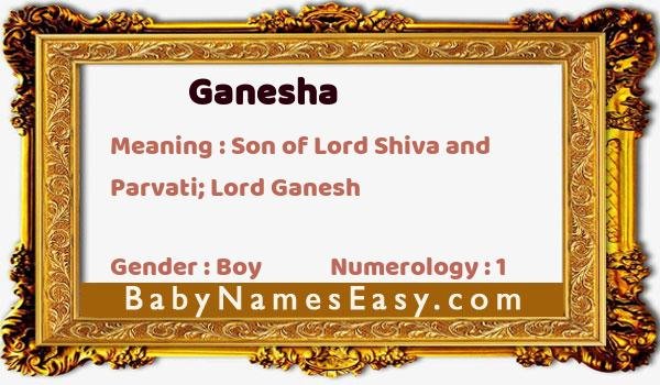 Ganesha name meaning