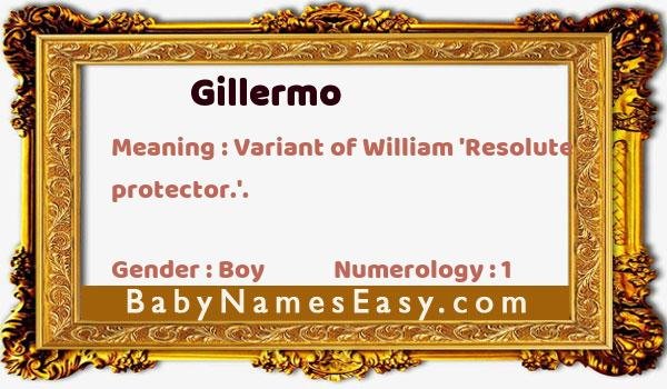 Gillermo name meaning