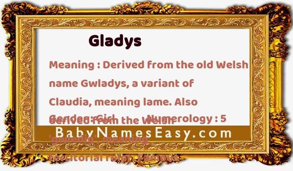 Gladys name meaning