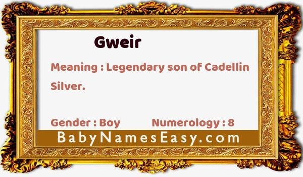 Gweir name meaning