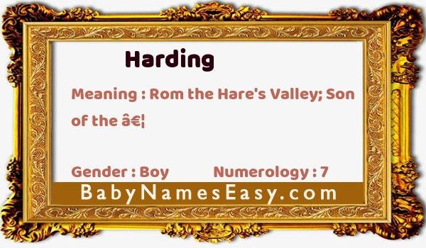 Harding name meaning