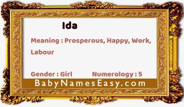 Ida name meaning