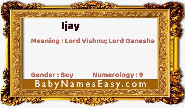 Ijay name meaning