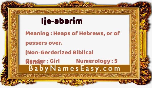 Ije-abarim name meaning