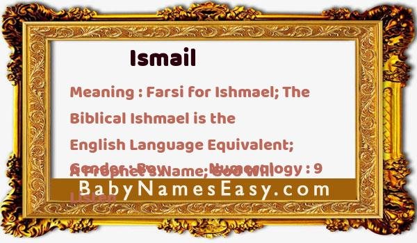 Ismail name meaning