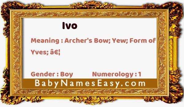 Ivo name meaning