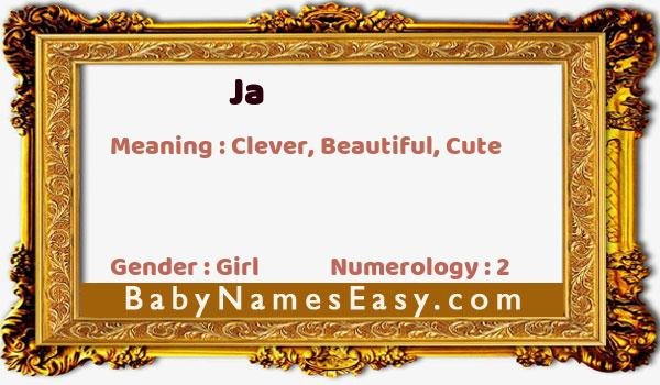 Ja name meaning
