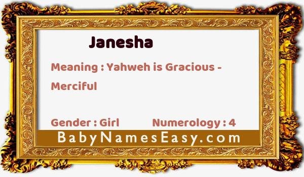 Janesha name meaning