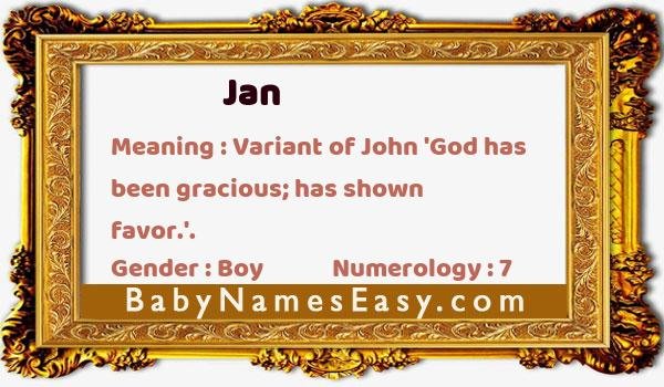 Jan name meaning