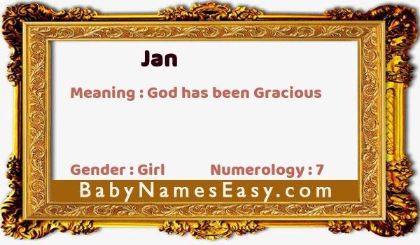 Jan name meaning