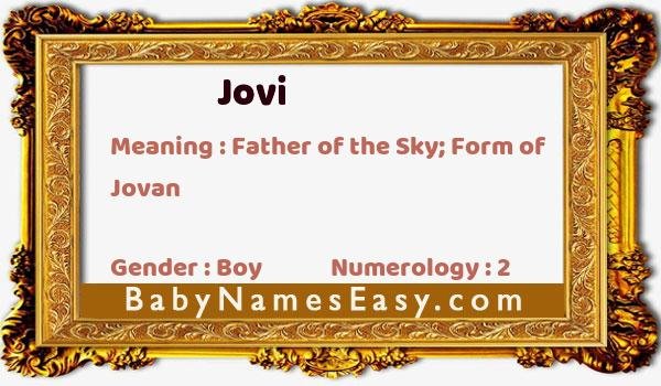 Jovi name meaning