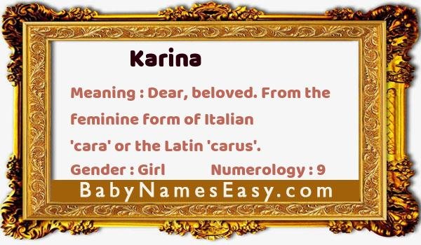 Karina name meaning