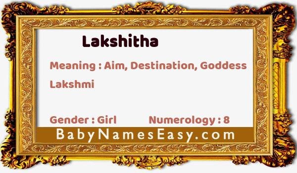 Lakshitha name meaning