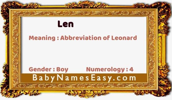 Len name meaning