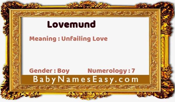 Lovemund name meaning