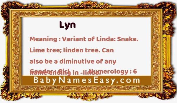 Lyn name meaning