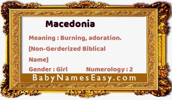 Macedonia name meaning