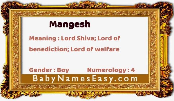 Mangesh name meaning