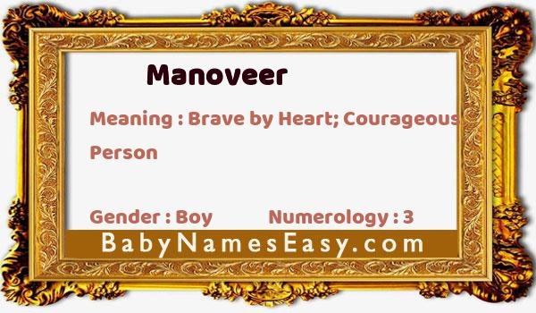 Manoveer name meaning