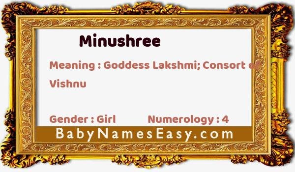 Minushree name meaning