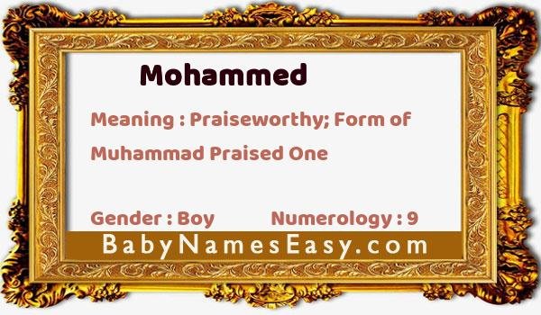 Mohammed name meaning