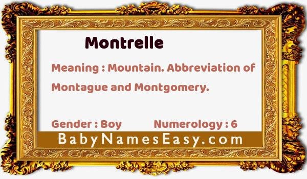 Montrelle name meaning