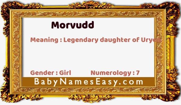 Morvudd name meaning