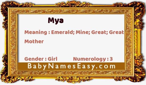 Mya name meaning