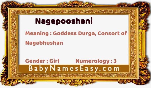 Nagapooshani name meaning