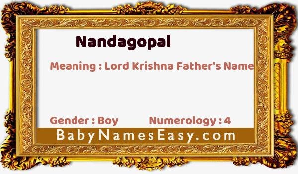 Nandagopal name meaning