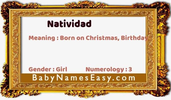 Natividad name meaning