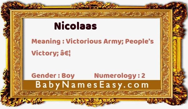 Nicolaas name meaning
