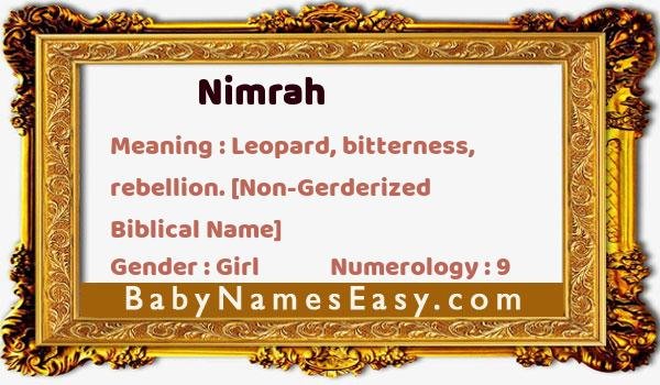 Nimrah name meaning