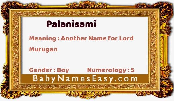 Palanisami name meaning