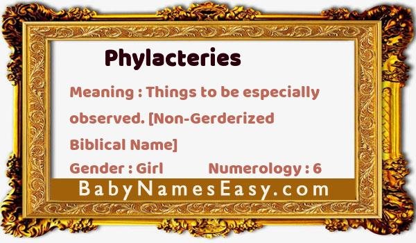 Phylacteries name meaning