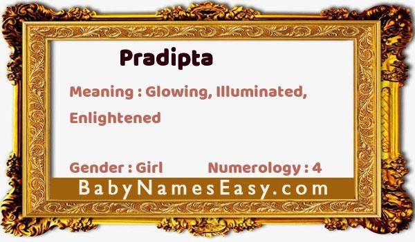 Pradipta name meaning