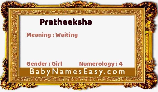 Pratheeksha name meaning