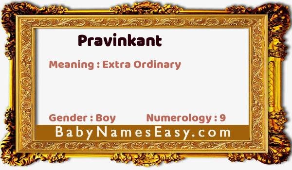 Pravinkant name meaning