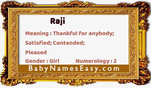 Raji name meaning